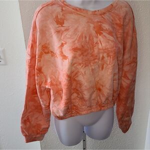 Nordstrom‎ Elodie Pink Tie Dye Cropped with elastic hem Sweatshirt